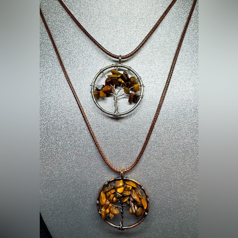 Pair of Tree of Life Pendant Necklace NEW Adjustable